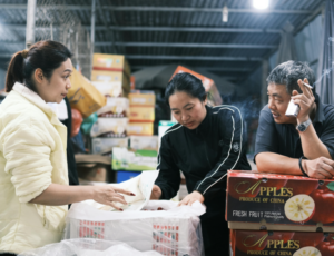 Asian warehouse workers