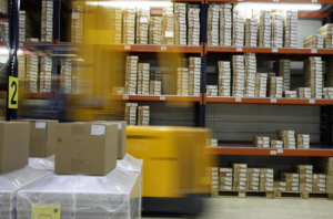 warehouse shelves