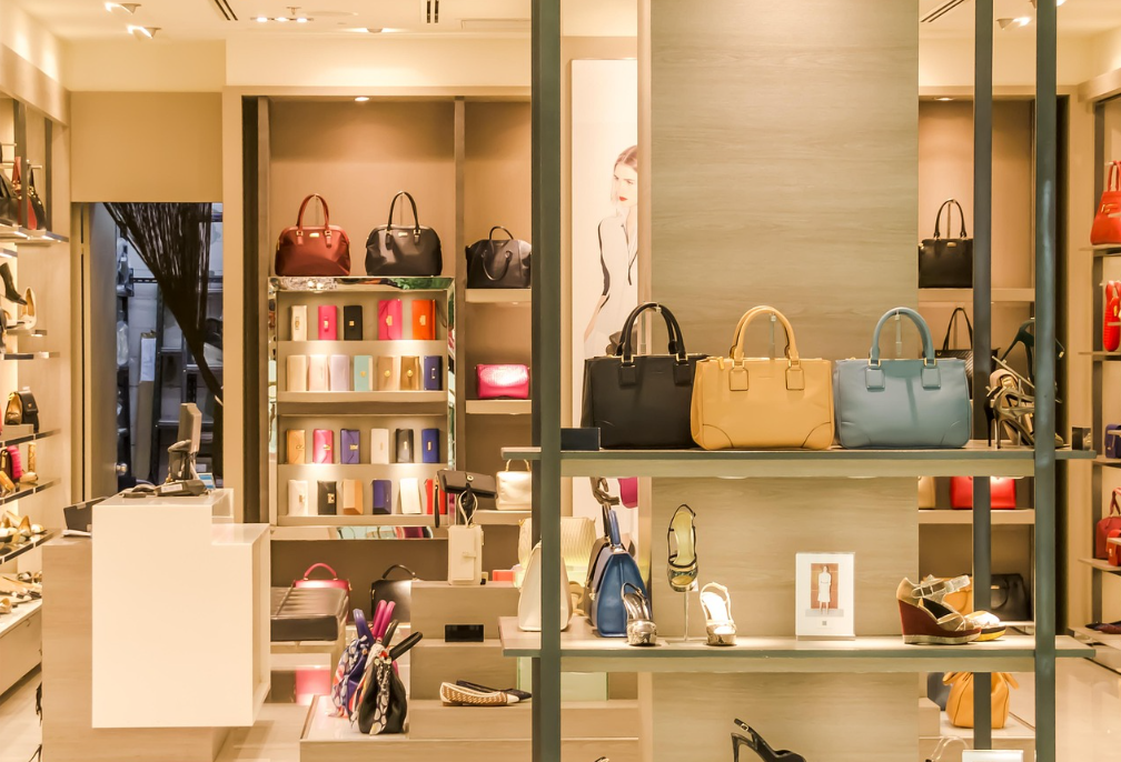 retail store with handbags